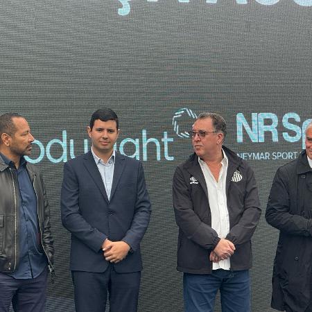 Marcelo Teixeira e Neymar Pai em evento do Santos Marcelo Teixeira e Neymar Pai em evento do Santos